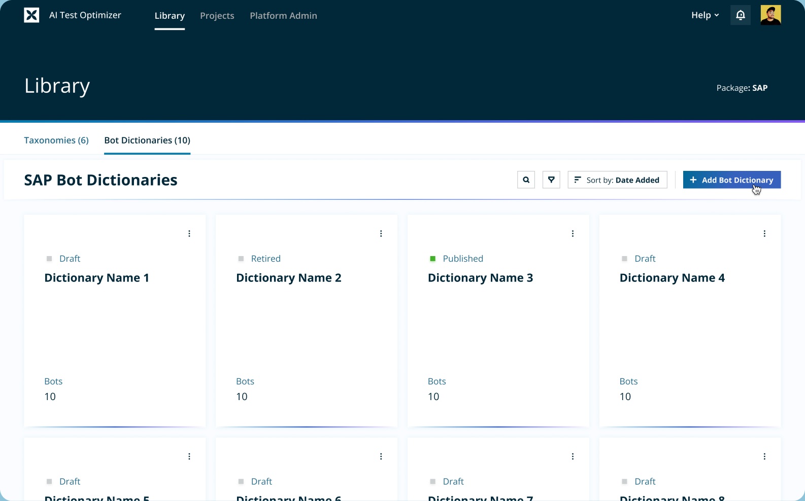Global library of project structures