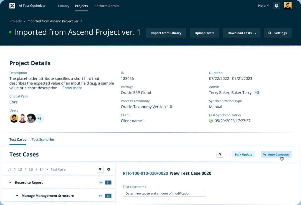 AI Test Optimizer project view