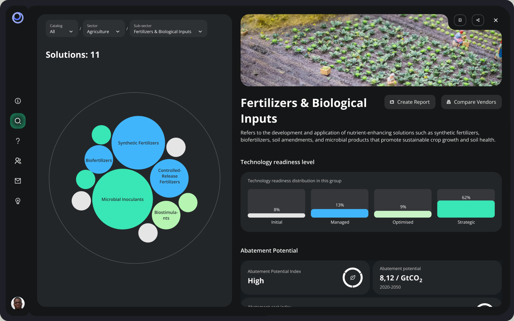 Climate Tech Viewer solution screens